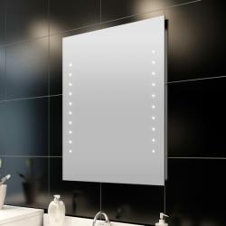 vidaXL Oglindă de baie de perete, cu lumini LED, 60 x 80 cm（L x î) (240512)
