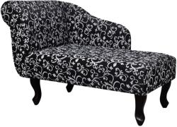 vidaXL Șezlong, negru și alb, material textil (242403)