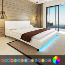 vidaXL Műbőr ágy memóriahabos matraccal és LED csíkkal 180x200cm (272048/272049)