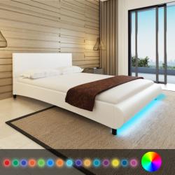 vidaXL Műbőr ágy memóriahabos matraccal és LED csíkkal 140x200cm (272046/272047)