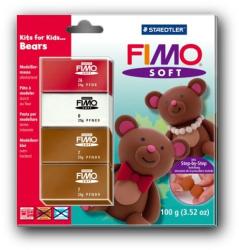 FIMO Soft Kids égethető gyurmakészlet - mackó 4x25 g (8024-31)