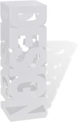 vidaXL Suport pentru umbrele, pătrat, depozitare bastoane, alb, 48, 5 cm, oțel (242467)
