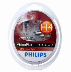 Philips Set 2 becuri auto halogen pentru far Philips Vision+50% H4 60/55W 12V