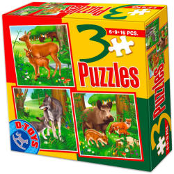 D-Toys Erdei állatok 3 az 1-ben puzzle (60150)