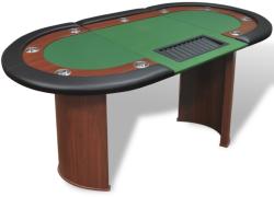 vidaXL Masă poker 10 persoane, zonă dealer și suport jetoane, verde (80133)