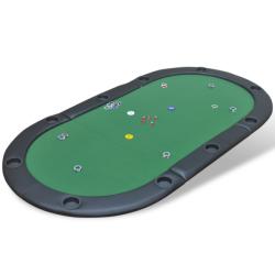 vidaXL Blat de masă de poker pentru 10 jucători, pliabil, verde (80135) - vidaxl