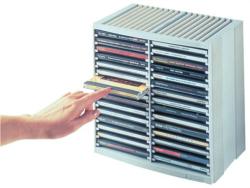 Fellowes CD-tároló, automata kiemelőrendszerű, 30+18 db-os, FELLOWES Spring, platinaszürke (IFW98230) - webpapir