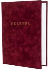  Oklevéltartó, A4, exkluzív, plüss, aranyozva, bordó (ISKE175) - webpapir