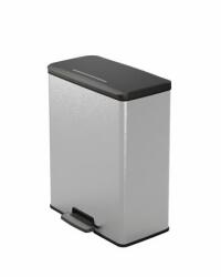 Keter Pedálos szemetes, műanyag, 65 l, CURVER "Deco bin", fekete/ezüst (KHMU244) - webpapir