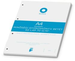 BOXER Gyűrűs könyv betét, A4, kockás, 50 lap, BOXER, fehér (50lap/csom) (BOXGYB4K)