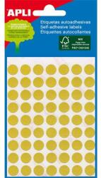 APLI Etikett, 8 mm kör, kézzel írható, színes, APLI, sárga, 288 etikett/csomag (LCA2044) - webpapir