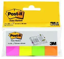 3M Jelölőcímke, papír, 4x50 lap, 20x38 mm, 3M POSTIT, neon vegyes (LP6704N) - webpapir