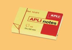 APLI Öntapadó jegyzettömb, 50x75 mm, 100 lap, APLI, sárga (LNP10971) - webpapir