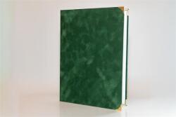  Oklevéltartó, A4, exkluzív, plüss, 4 fém sarokkal, zöld (ISKE245) - webpapir