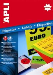 APLI Etikett, 60 mm kör, színes, APLI, neon piros, 240 etikett/csomag (20lap/csom) (LCA2868)