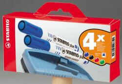 STABILO Táblamarker készlet, 2, 5-3, 5 mm, kúpos, szivaccsal, STABILO "Plan", 4 különböző szín (TST6414PM) - webpapir