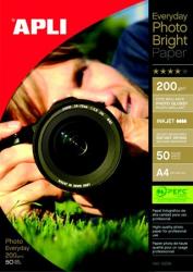 APLI Fotópapír, tintasugaras, A4, 200 g, fényes, APLI Everyday (50lap/csom) (LEAA12239)