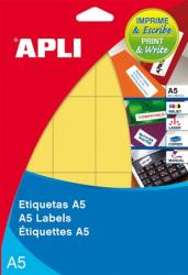 APLI Etikett, 19 mm kör, színes, A5 hordozón, APLI, sárga, 560 etikett/csomag (LCA12103) - webpapir