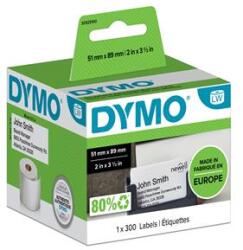 DYMO Etikett, LW nyomtatóhoz, nem öntapadó, 51x89 mm, 300 db etikett, DYMO (GD9100) - webpapir