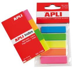 APLI Jelölőcímke, műanyag, 5x25 lap, 12x45 mm, APLI, 5 szín (125db/csom) (LCA11912)
