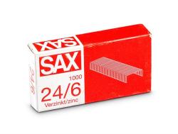 SAX Tűzőkapocs, 24/6, cink, SAX (1000db/doboz) (ISAK246)