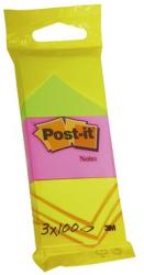 3M Öntapadó jegyzettömb, 38x51 mm, 100 lap, 3M POSTIT, neon színek (3db/csom) (LP6812)