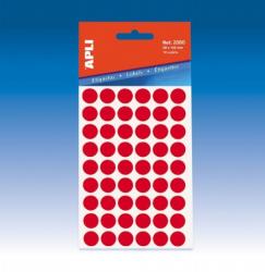 APLI Etikett, 8 mm kör, kézzel írható, színes, APLI, piros, 288 etikett/csomag, (5lap/csom) (LCA2046)