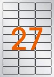 APLI Etikett, 63, 5x29, 6 mm, poliészter, időjárásálló, kerekített sarkú, APLI, ezüst, 540 etikett/csomag (20lap/csom) (LCA10070)