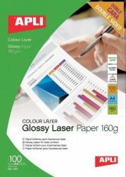APLI Fotópapír, lézer, A4, 160 g, fényes, kétoldalas, APLI Premium Laser (100ív/csom) (LEAA11817)