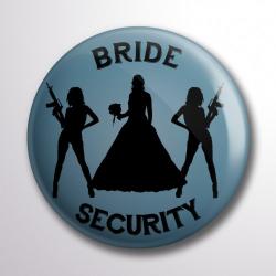 Partikellékek kitűző Bride Security kitűző kék