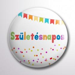 Partikellékek Születésnapos kitűző