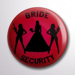 Partikellékek kitűző Bride Security kitűző piros