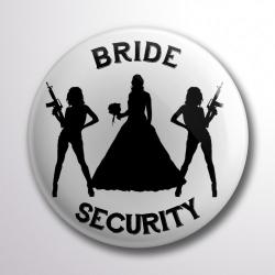 Partikellékek kitűző Bride Security kitűző fehér