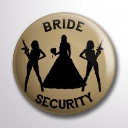Partikellékek kitűző Bride Security kitűző barna