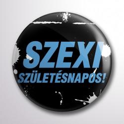 Partikellékek Szexi születésnapos kitűző kék