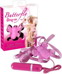 You2Toys Butterfly Strap-On - Felcsatolható pillangó - csikló vibrátor (pink)