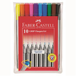 Faber-Castell Liner 0.4 mm FABER-CASTELL Grip, 10 culori/set
