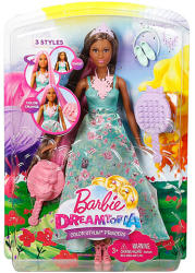 Mattel Barbie - Dreamtopia - barna hajú hajvarázs hercegnő baba (DWH41/DWH43)
