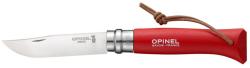 Opinel Cutit Opinel Nr 08 Red Otel Inox Snur Piele 001705