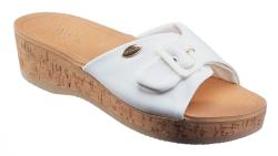 Scholl Wappy fehér parafatalpú marhabőr papucs 36-37, 39, 41