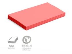 Stick-It Öntapadós 14, 9 x 20, 7 cm nagy téglalap moderációs kártya 100 db piros
