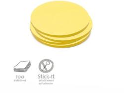Stick-It Kiskör 9, 5 cm öntapadós moderációs kártya 100 db sárga