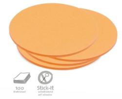 Stick-It Közepes kör 14 cm öntapadós moderációs kártya 100 db narancs