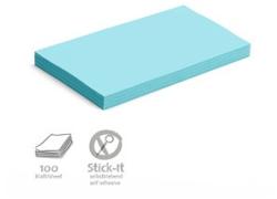 Stick-It Öntapadós 14, 9 x 20, 7 cm nagy téglalap moderációs kártya 100 db kék
