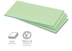 Stick-It Téglalap öntapadós 9, 5x20, 5 cm moderációs kártya 100 db zöld