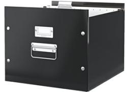 LEITZ Irattároló doboz, függőmappának, lakkfényű, LEITZ "Click&Store", fekete (E60460095)