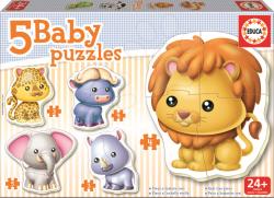 Educa Puzzle bebe Animalele junglei Educa cu 5 imagini diferite de la 24 luni (EDU14197)