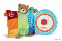 Kaloo Ursuleţ de pluş păpuşă de mână Colors-Doudou Puppet Bear Patchwork Kaloo 20 cm în ambalaj de cadou pentru cei mai mici (K963260)