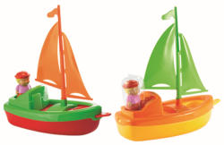 Ecoiffier Barcă cu pânză și marinar Écoiffier (lungime 13 cm) roşu/galben de la 18 luni (ECOM15145)