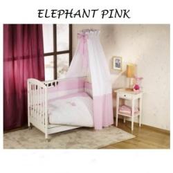Nino Set Lenjerie de Pat 2 Piese Elephant Pink Lenjerii de pat bebelusi‎, patura bebelusi